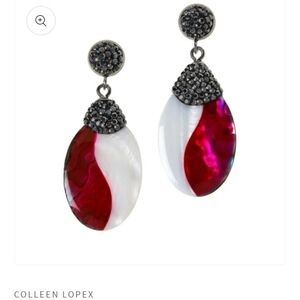 Colleen Lopex Metal Alloy White Pearl Dangle/Drop Earrings